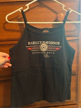 Harley-Davidson Black Tank with Red and Cream Logo